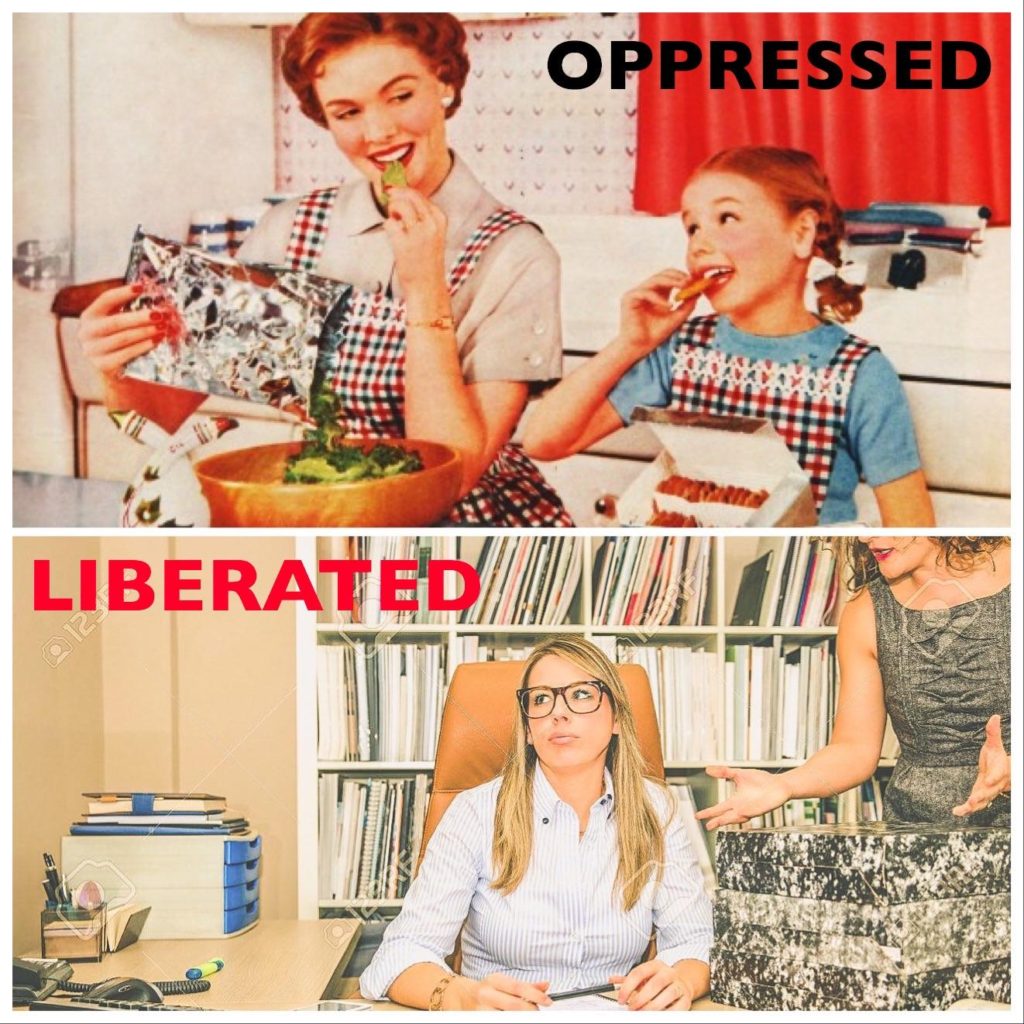 oppressed woman vs liberated woman