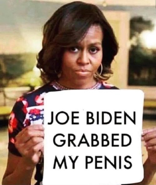 michelle obama holding sign