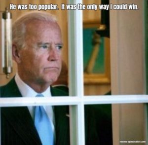 biden looking out window of white house