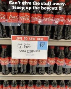 coke bottles on shelves