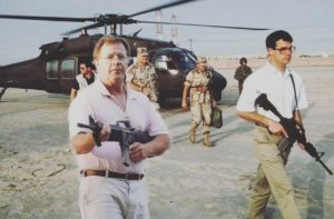 mark mccloskey near gulf war helicopter with schwarzkopf
