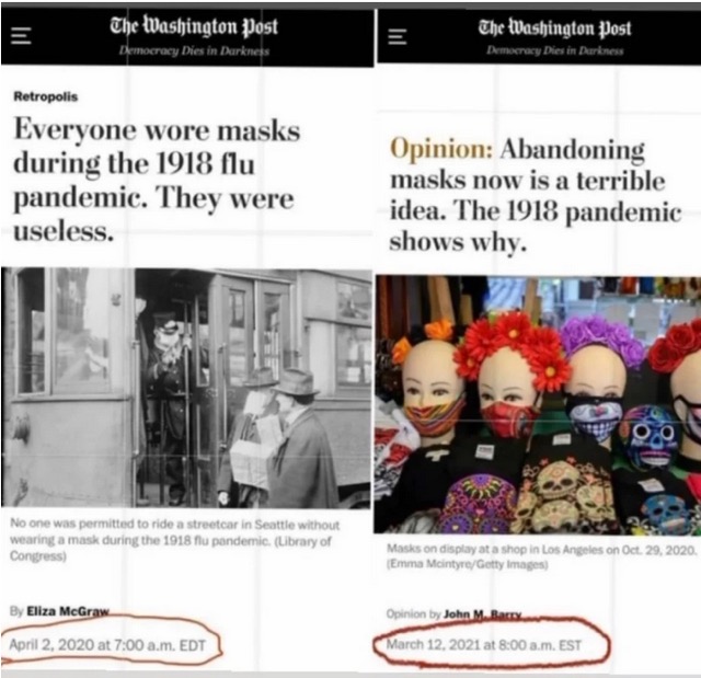 washington post headline masks