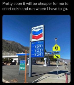 6 dollar gas prices sign