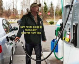 man pumping gas I will never financially recover from this