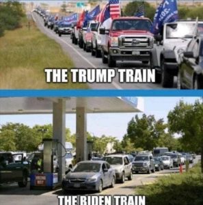 trump train vs biden train