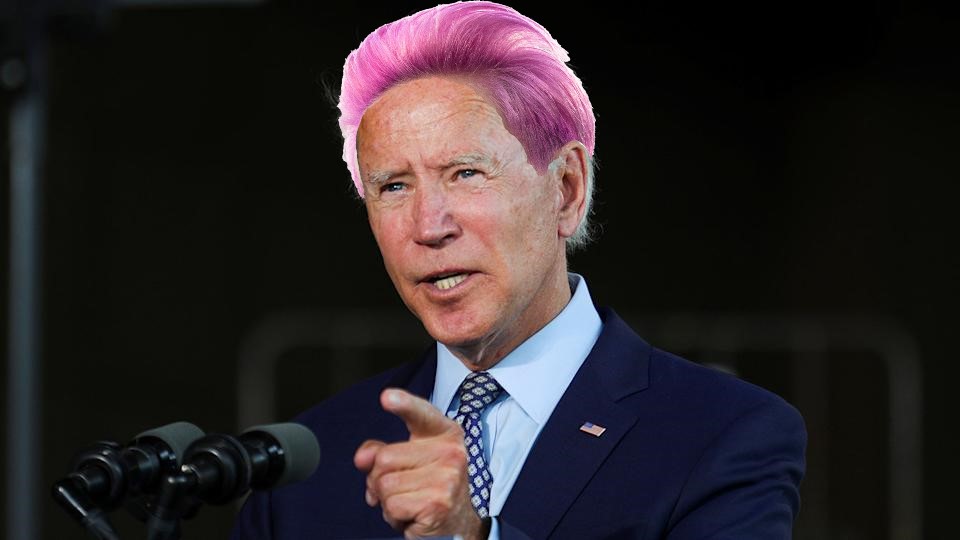 biden with dyed hair