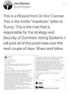 dr eric coomer facebook post