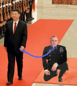 general mark milley kneeling red carpet