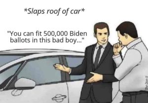 slaps roof of car biden