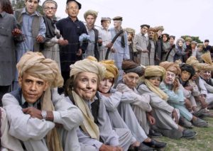 biden obama fauci clintons as taliban soldiers
