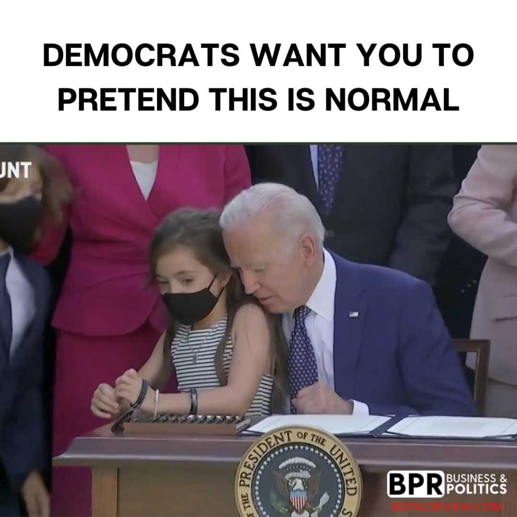 biden talking to girl