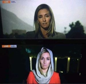 female reporter head covering kabul afghanistan