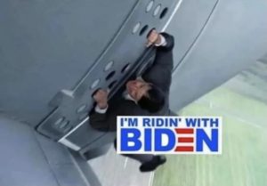 ridin with biden hanging on to side