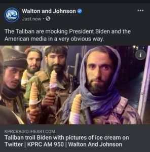 taliban mocking biden with ice cream