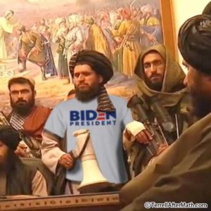 taliban wearing biden t shirt