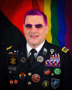 woke general mark milley with dyed hair and pins