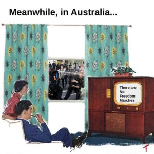 australia tv covering protests