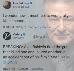 alec baldwin kill someone tweet