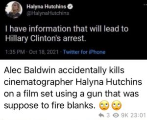 halyna hutchins hillary clinton tweet