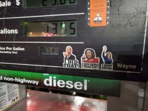 i did that i helped gas pump stickers