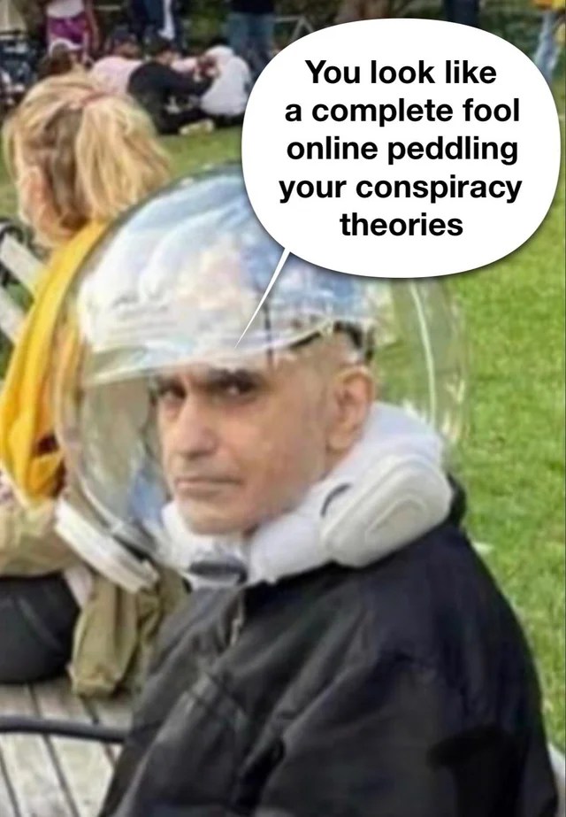 man wearing bubble helmet