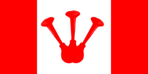 canada flag with horns