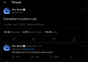 elon musk canadaian truckers rule tweet