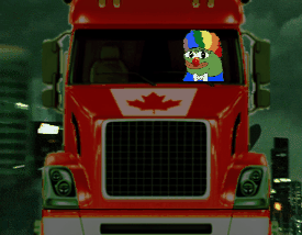 frog driving truck gif