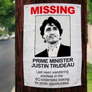 justin trudeau missing poster