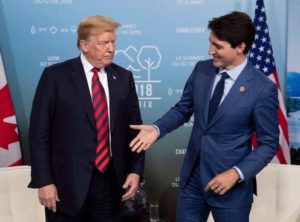 justin trudeau shaking hands with trump