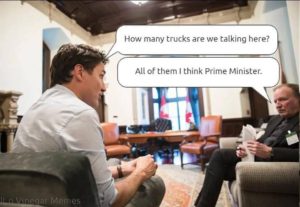 justin trudeau talking about truck protest