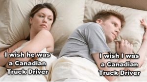 man and woman thinking about canadian truckers