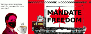 mandates canada trucker protest gif canada flag