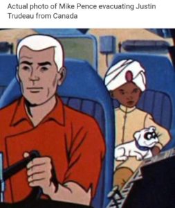 mike pence justin trudeau escape