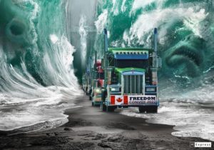 truck parting the sea