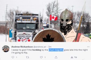 twitter trucker protest chud visigoth