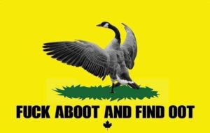 yellow canadian goose aboot and find oot flag