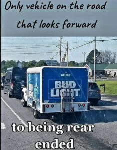 bud light truck one vehicle on the road