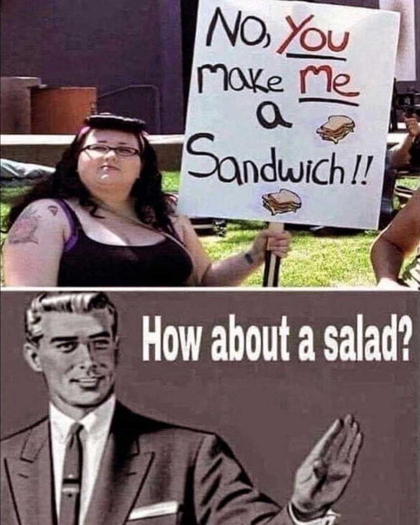 why dont you make me a sandwich how about salad